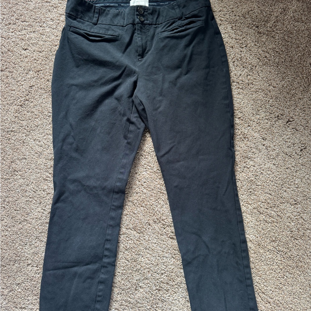 Anthropologie Slim Stretch Black Button Women's Dress Pants Size 8  *cropped*